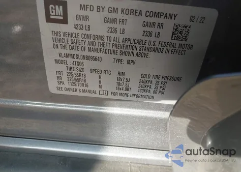 2022 Buick Encore Gx Fwd Select из США, поврежденный, VIN KL4MMDSL0NB095640